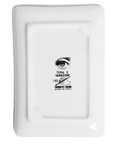 Fornasetti Rectangular Ashtray In White