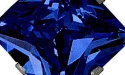 A & M A&m Square Cubic Zirconia Birthstone Stud Earrings In Saphhire