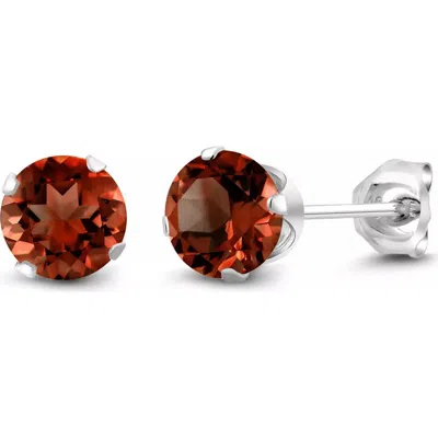 A & M A&m Round Cubic Zirconia Birthstone Stud Earrings In Ruby