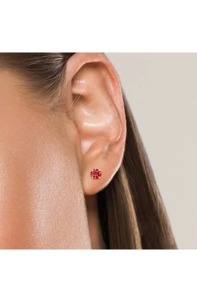 A & M A&m Round Cubic Zirconia Birthstone Stud Earrings In Ruby