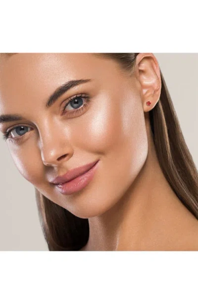 A & M A&m Round Cubic Zirconia Birthstone Stud Earrings In Ruby