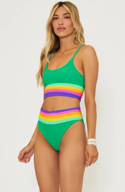 Beach Riot Mae Colorblock Bikini Top In Technicolor Colorblock