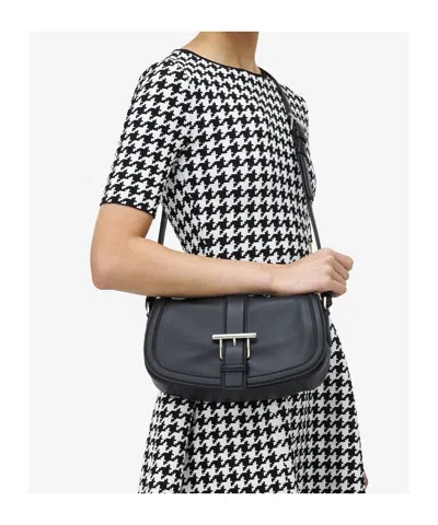 Alexander Mcqueen Mini T-bar Leather Shoulder Bag In Black