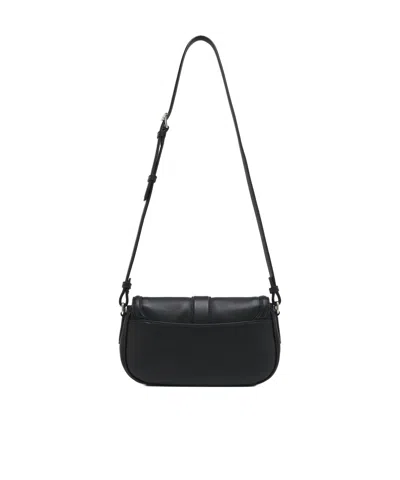 Alexander Mcqueen Mini T-bar Leather Shoulder Bag In Black