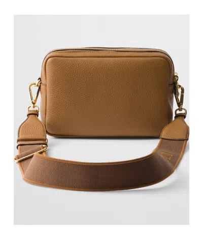 Prada Daino Soft Leather Camera Crossbody Bag In Brown