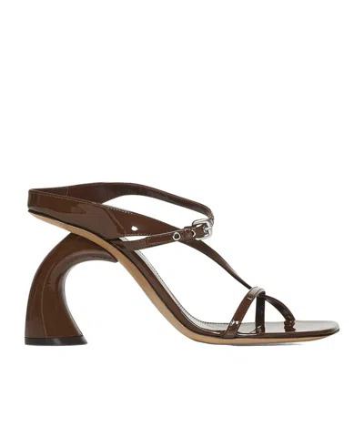 Dries Van Noten Asymmetric Heel Sandals In Green