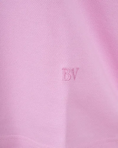 Bottega Veneta Short Sleeve Cropped Polo Shirt In Pink