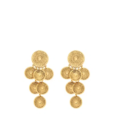 Saint Laurent Medallion Chandelier Clip-on Earrings In Metallic