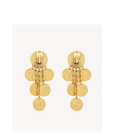 Saint Laurent Medallion Chandelier Clip-on Earrings In Metallic