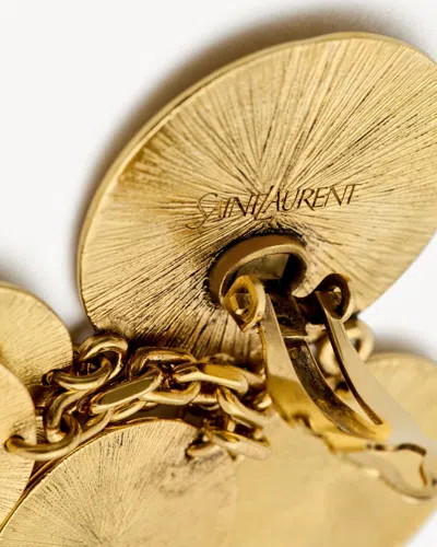 Saint Laurent Medallion Chandelier Clip-on Earrings In Metallic