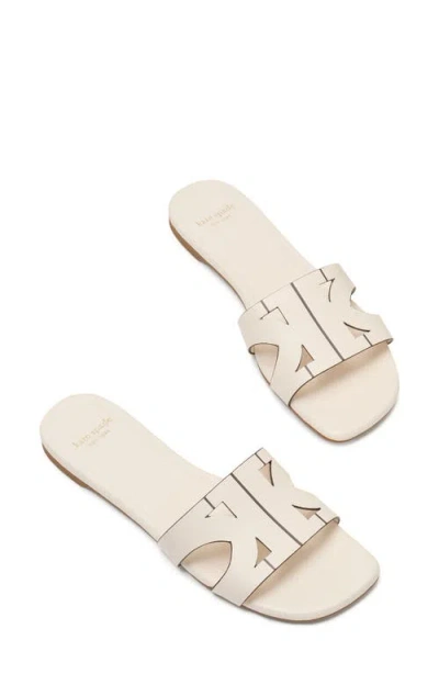 Kate Spade New York Duo Smooth Leather Slide Sandal In Cream