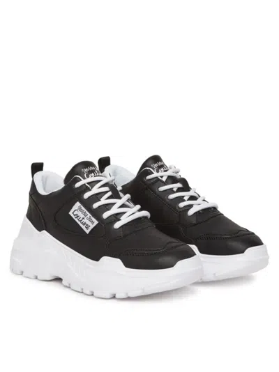 Versace Jeans Couture Black Speedtrack Sneakers In Black