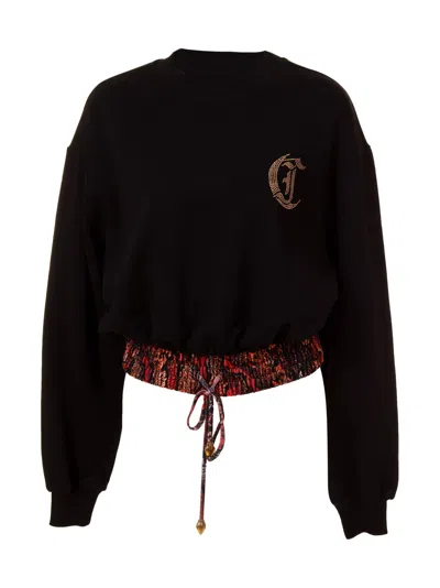 Just Cavalli Cotton Sweatshirt In Black