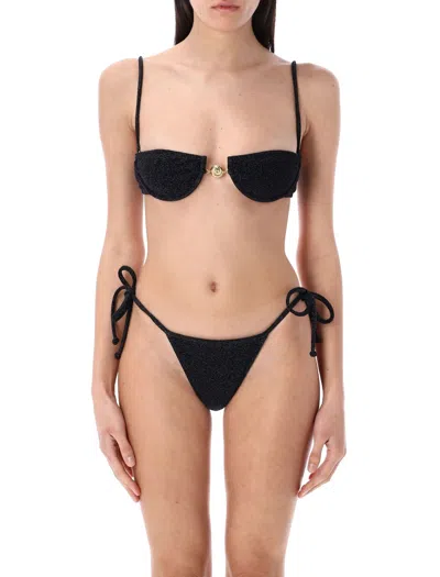 Reina Olga Skimpy Carioca Bikini Bottom Set In Black