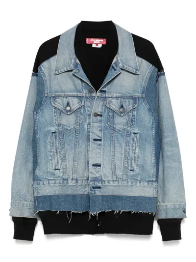 Junya Watanabe Denim Jacket With Cardigan In Blue