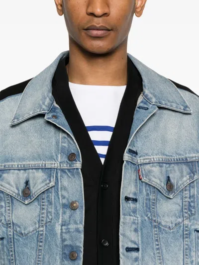 Junya Watanabe Denim Jacket With Cardigan In Blue