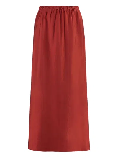 Zimmermann Flared Midi Skirt In Red