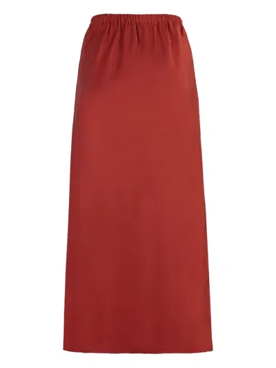 Zimmermann Flared Midi Skirt In Red