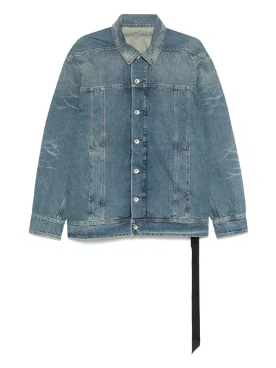 Rick Owens Drkshdw Long Sleeve Denim Jacket In Blue