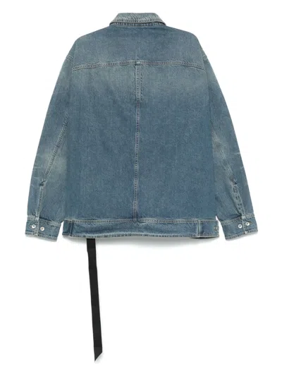 Rick Owens Drkshdw Long Sleeve Denim Jacket In Blue