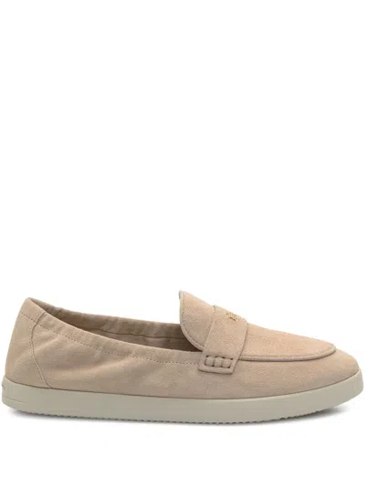 Tory Burch Ballet Sports Suede Loafers In Sand Dunes