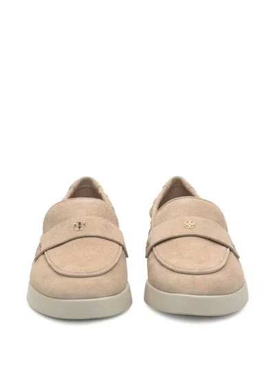 Tory Burch Ballet Sports Suede Loafers In Sand Dunes