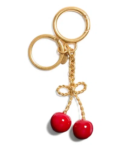Valentino Chez  Vlogo Key Chain Bag Charm In Gold