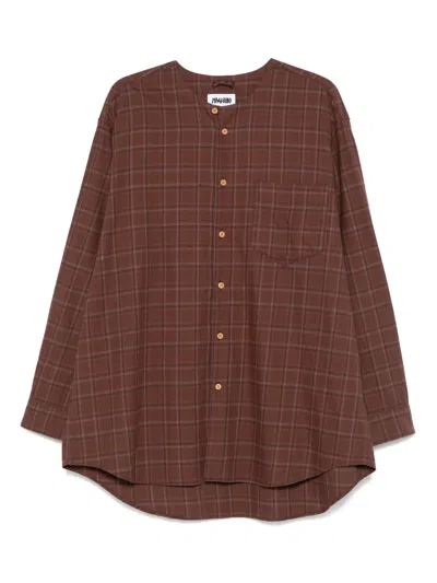 Magliano Checked Shirt In Brown