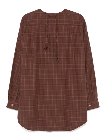 Magliano Checked Shirt In Brown