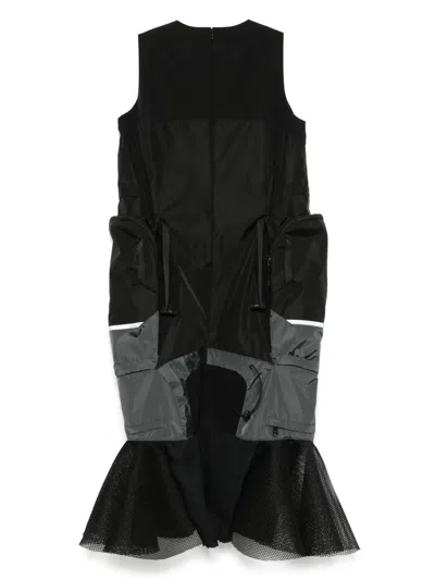 Junya Watanabe Polyester Georgette One Piece In Black