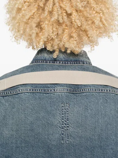 Rick Owens Drkshdw Collared Jacket Shirt Two Front Pockets In Blue