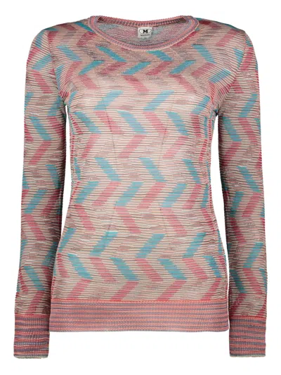 Missoni Zigzag-pattern Jumper In Pink