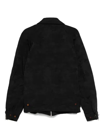 Black Comme Des Garçons Patterned-jacquard Jacket In Black