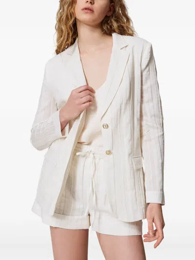 Twinset Single-breasted Blazer In White