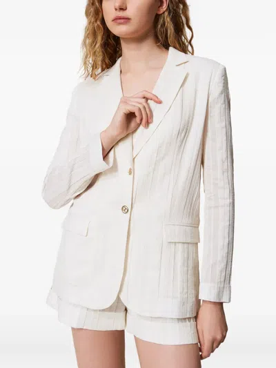 Twinset Single-breasted Blazer In White