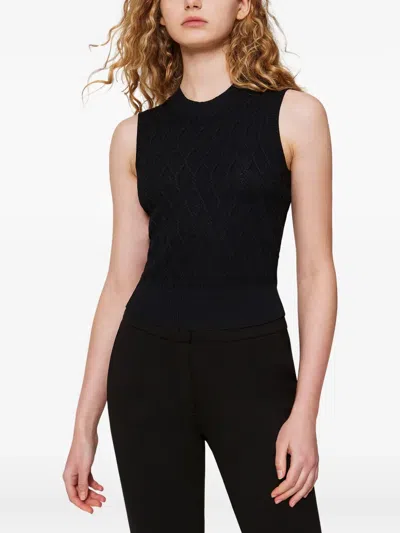 Twinset Lozenge-pattern Tank Top In Black