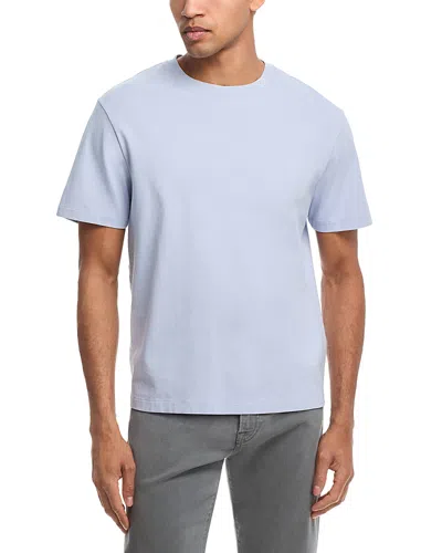 Frame Cotton Embroidered Logo T-shirt In Baby Blue