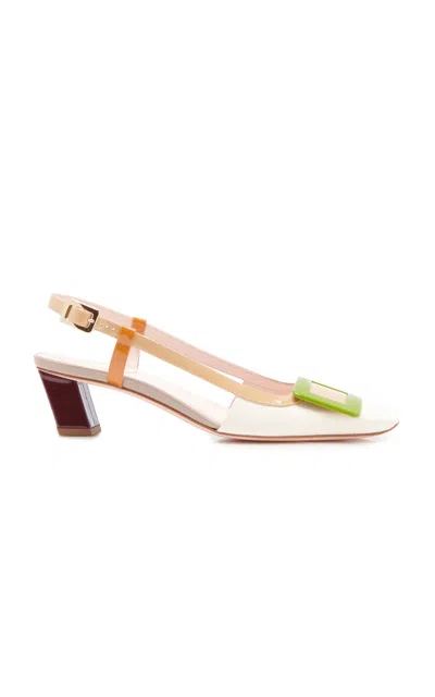 Roger Vivier Chic Block Heel Slingback Pump In Neutral
