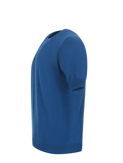 Filippo De Laurentiis Short-sleeved Crewneck T-shirt In Blue