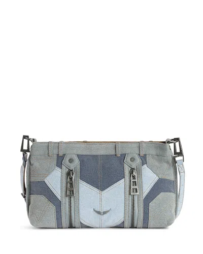 Zadig & Voltaire Sunny Moody Denim Patchwork Crossbody In Silent