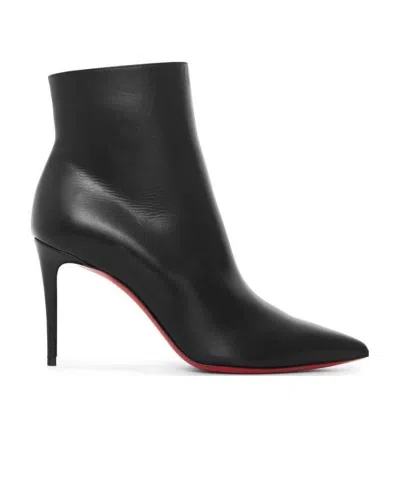 Christian Louboutin So Kate Booty High Heels Ankle Boots In Black Leather In Black