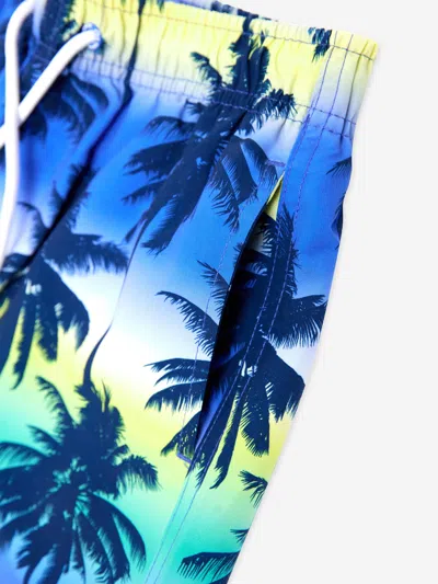 Soli Swim Boys Palm Tree Beach Shorts In Blue
