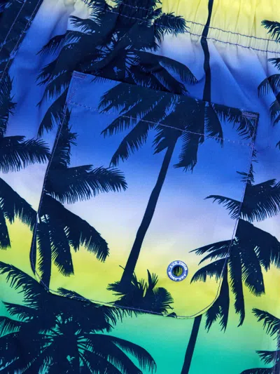 Soli Swim Boys Palm Tree Beach Shorts In Blue