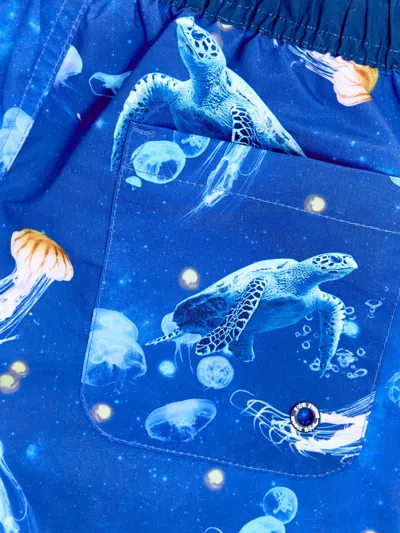 Soli Swim Boys Turtle Beach Shorts In Blue