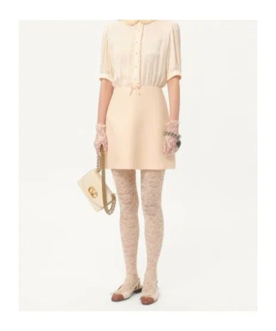 Valentino Lace Tights In Nude