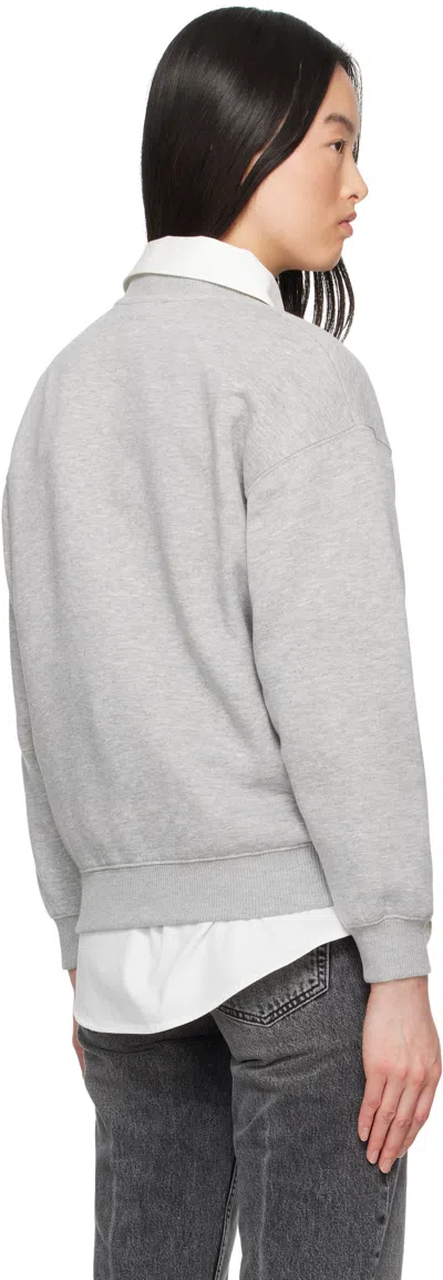 Anine Bing Spencer Logo Print Sweatshirt In Grey