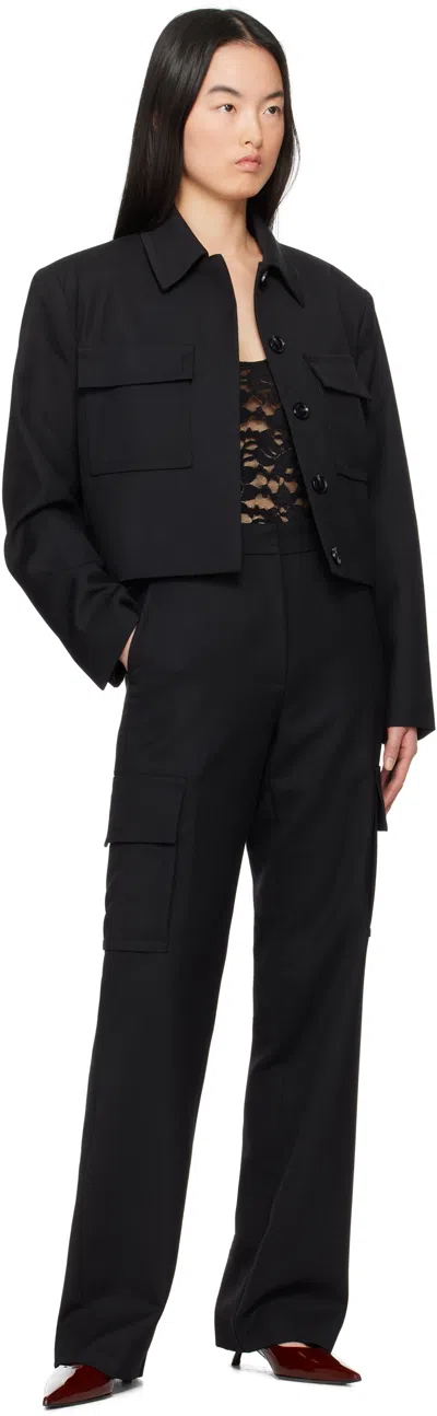 Anine Bing Dayton Woven Cargo Pants In Black