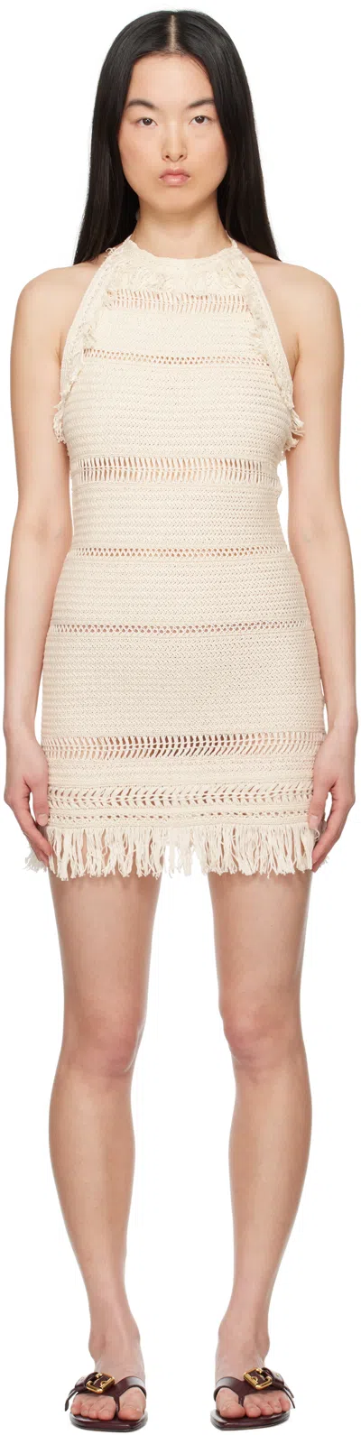 Isabel Marant Étoile 'aralia' White Dress With Round Collar On The Rear And Adjustable Shoulder Straps With Bows