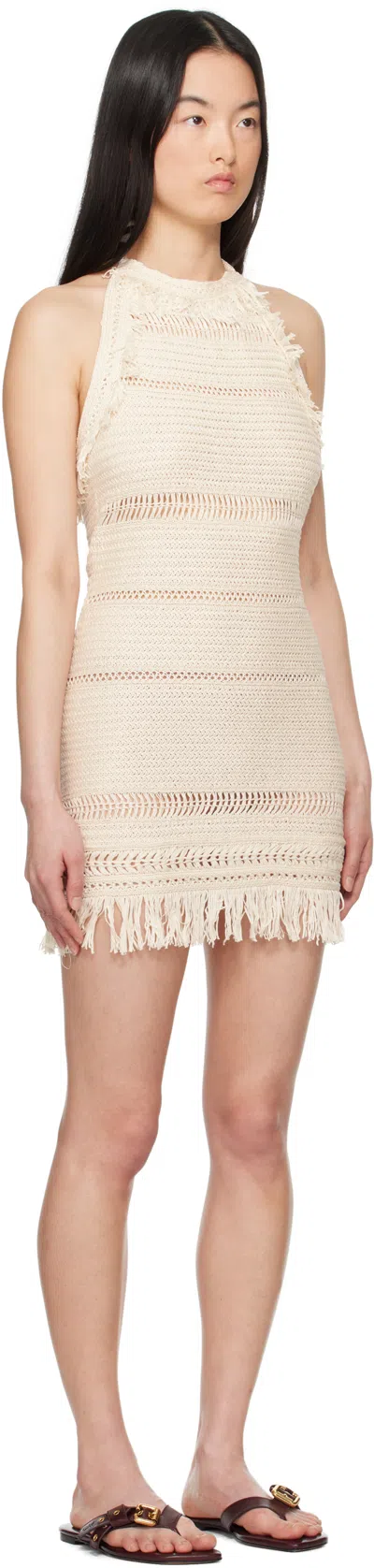 Isabel Marant Étoile 'aralia' White Dress With Round Collar On The Rear And Adjustable Shoulder Straps With Bows