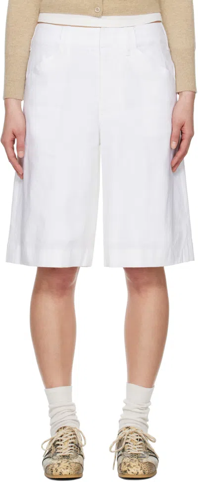 Rag & Bone Banks Linen Blend Walking Shorts In White